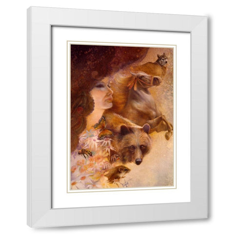 All Creature Great And Small White Modern Wood Framed Art Print with Double Matting by Lund, Denton
