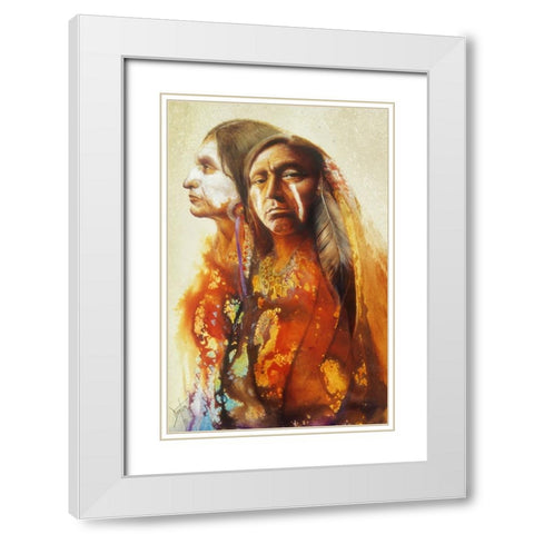 Portrait Of A Warrior White Modern Wood Framed Art Print with Double Matting by Lund, Denton