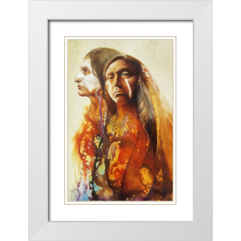 Portrait Of A Warrior White Modern Wood Framed Art Print with Double Matting by Lund, Denton