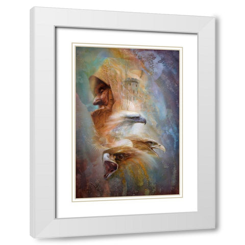 A Conjuring Of Eagles White Modern Wood Framed Art Print with Double Matting by Lund, Denton