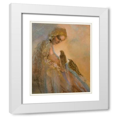 Conversation White Modern Wood Framed Art Print with Double Matting by Lund, Denton