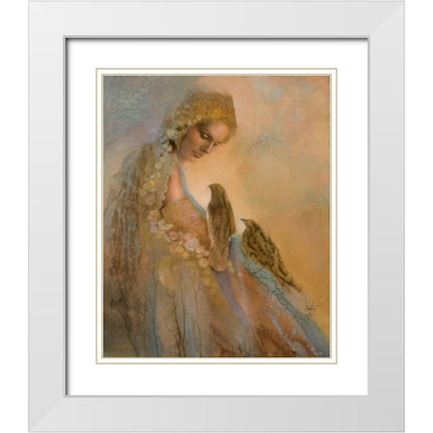 Conversation White Modern Wood Framed Art Print with Double Matting by Lund, Denton