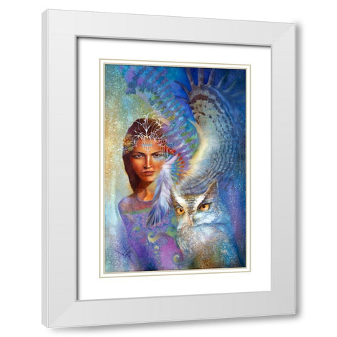 Wings Of Minerva White Modern Wood Framed Art Print with Double Matting by Lund, Denton