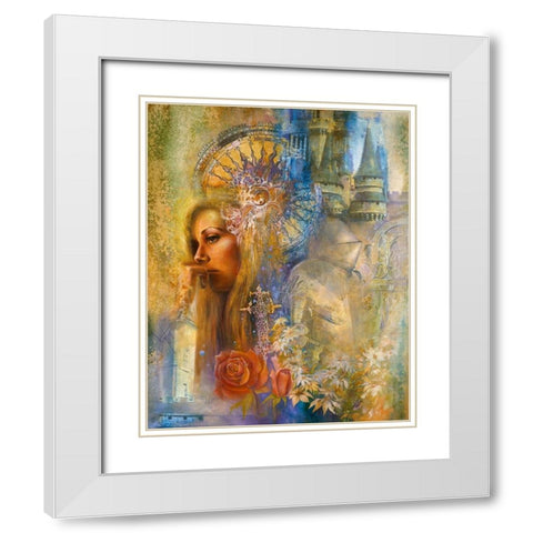 The Rose Of Guinevere White Modern Wood Framed Art Print with Double Matting by Lund, Denton