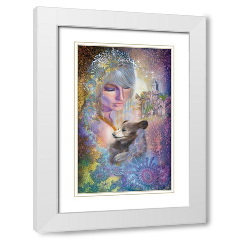 Little Bear White Modern Wood Framed Art Print with Double Matting by Lund, Denton