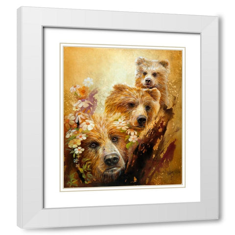 The Three Bears White Modern Wood Framed Art Print with Double Matting by Lund, Denton