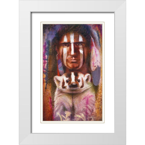 Badger White Modern Wood Framed Art Print with Double Matting by Lund, Denton