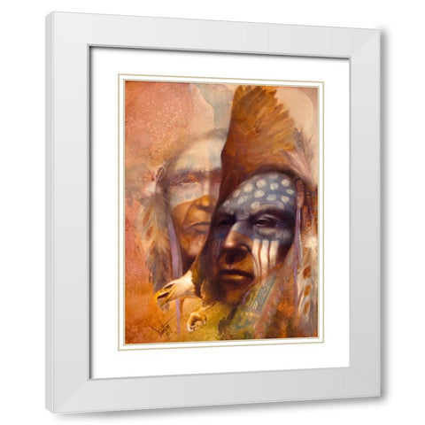 Warrior Visions White Modern Wood Framed Art Print with Double Matting by Lund, Denton