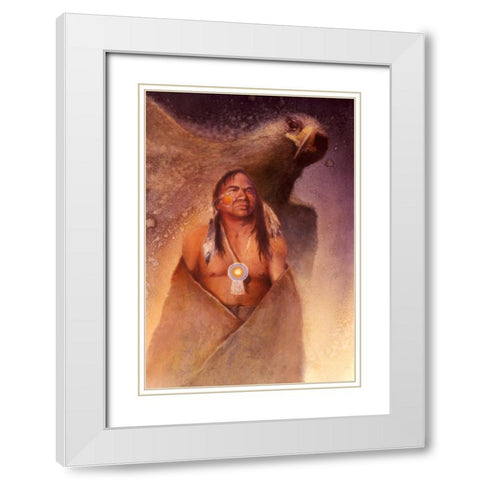 Spirit Of The Eagle White Modern Wood Framed Art Print with Double Matting by Lund, Denton