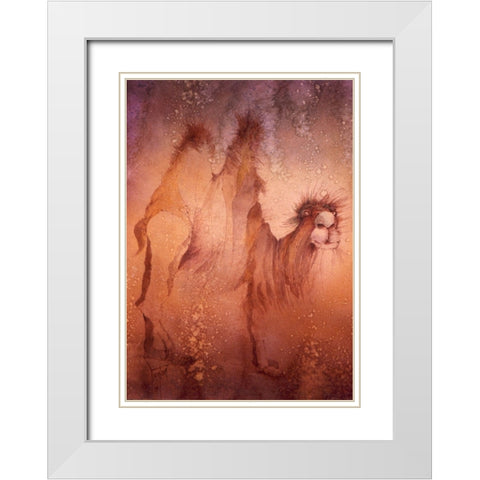 Scruffy White Modern Wood Framed Art Print with Double Matting by Lund, Denton