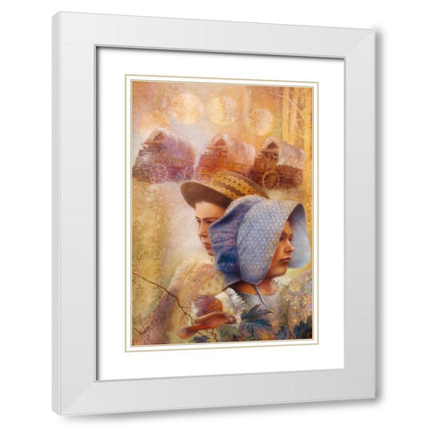 Blue Bonnet Sue White Modern Wood Framed Art Print with Double Matting by Lund, Denton