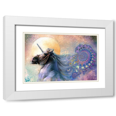 The Unicorn White Modern Wood Framed Art Print with Double Matting by Lund, Denton