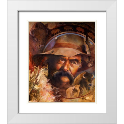 Buffalo Spring White Modern Wood Framed Art Print with Double Matting by Lund, Denton