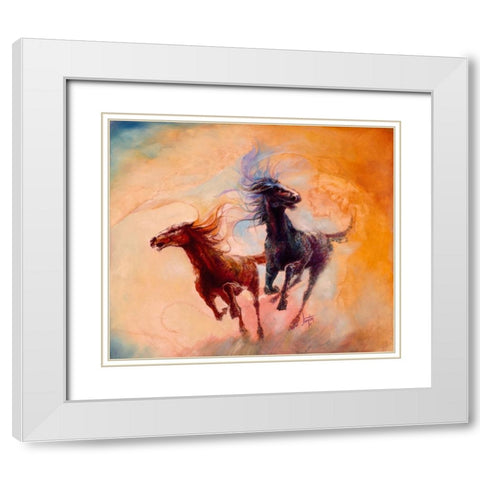 Wild And Free White Modern Wood Framed Art Print with Double Matting by Lund, Denton