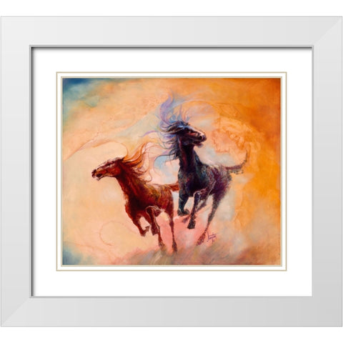 Wild And Free White Modern Wood Framed Art Print with Double Matting by Lund, Denton