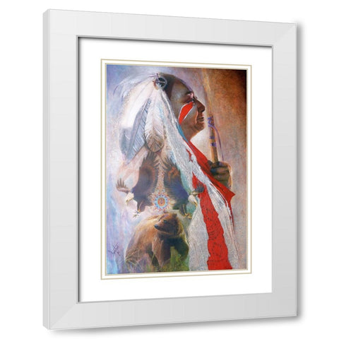 The Spirit Of Eagle Baer White Modern Wood Framed Art Print with Double Matting by Lund, Denton