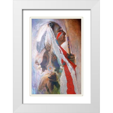 The Spirit Of Eagle Baer White Modern Wood Framed Art Print with Double Matting by Lund, Denton