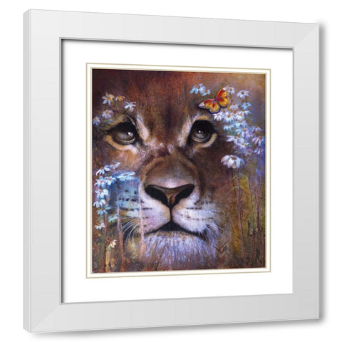 Its A Big Small World! White Modern Wood Framed Art Print with Double Matting by Lund, Denton