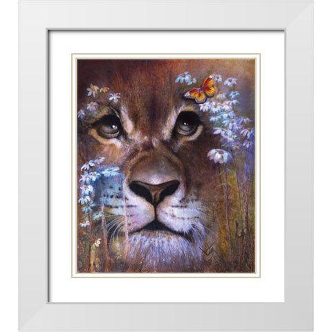 Its A Big Small World! White Modern Wood Framed Art Print with Double Matting by Lund, Denton