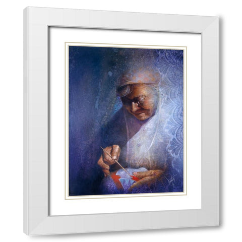 Hands Of The Potter White Modern Wood Framed Art Print with Double Matting by Lund, Denton
