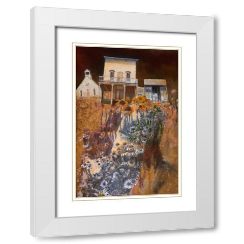 Cambria White Modern Wood Framed Art Print with Double Matting by Lund, Denton