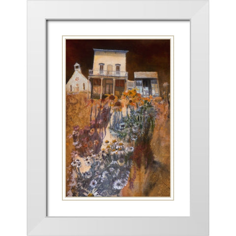 Cambria White Modern Wood Framed Art Print with Double Matting by Lund, Denton