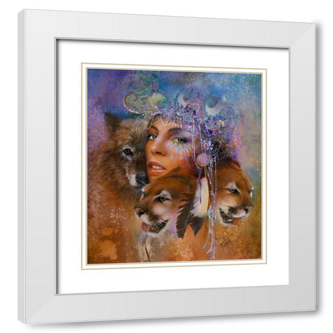 Harmonys Sphere White Modern Wood Framed Art Print with Double Matting by Lund, Denton