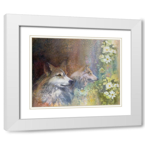 Hollyhawk Morning White Modern Wood Framed Art Print with Double Matting by Lund, Denton