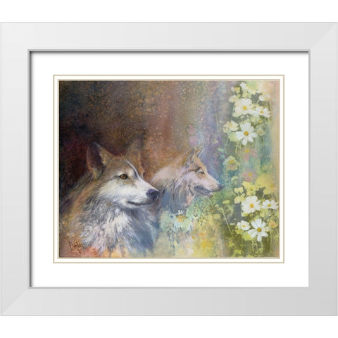 Hollyhawk Morning White Modern Wood Framed Art Print with Double Matting by Lund, Denton