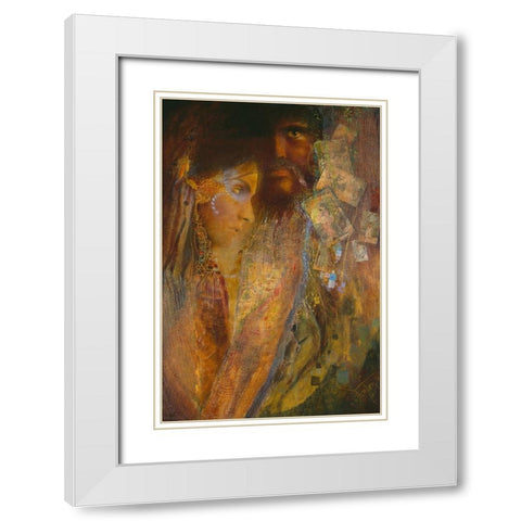 Gypsy Sunset White Modern Wood Framed Art Print with Double Matting by Lund, Denton