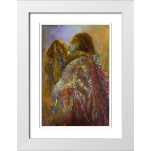 Robe Of Many Colors White Modern Wood Framed Art Print with Double Matting by Lund, Denton