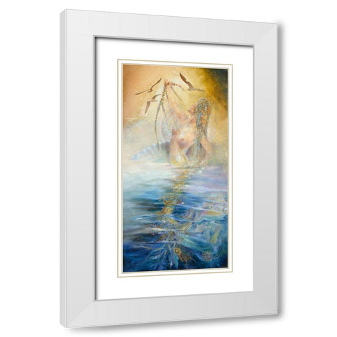 The Mermaid White Modern Wood Framed Art Print with Double Matting by Lund, Denton