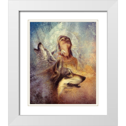 Winter Song White Modern Wood Framed Art Print with Double Matting by Lund, Denton