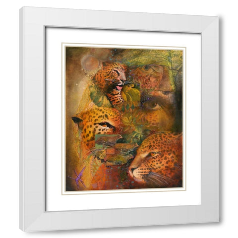 Whiskers White Modern Wood Framed Art Print with Double Matting by Lund, Denton