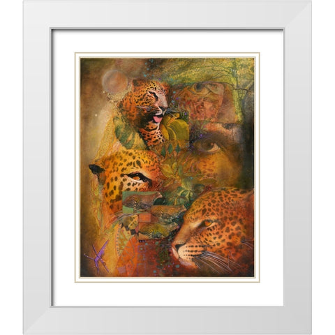 Whiskers White Modern Wood Framed Art Print with Double Matting by Lund, Denton