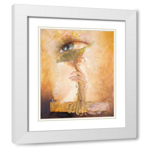 Tears Falling As Rain White Modern Wood Framed Art Print with Double Matting by Lund, Denton