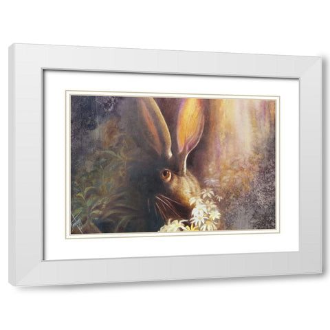 By A Hare White Modern Wood Framed Art Print with Double Matting by Lund, Denton