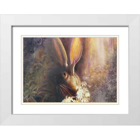 By A Hare White Modern Wood Framed Art Print with Double Matting by Lund, Denton