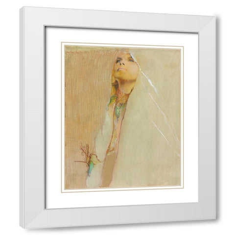 Sandras Eyes White Modern Wood Framed Art Print with Double Matting by Lund, Denton