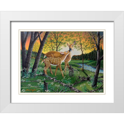 First Spring White Modern Wood Framed Art Print with Double Matting by Engler, Don