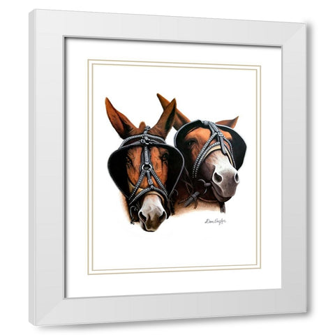 Grandpas Mules White Modern Wood Framed Art Print with Double Matting by Engler, Don