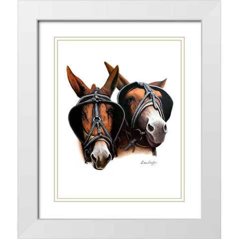 Grandpas Mules White Modern Wood Framed Art Print with Double Matting by Engler, Don