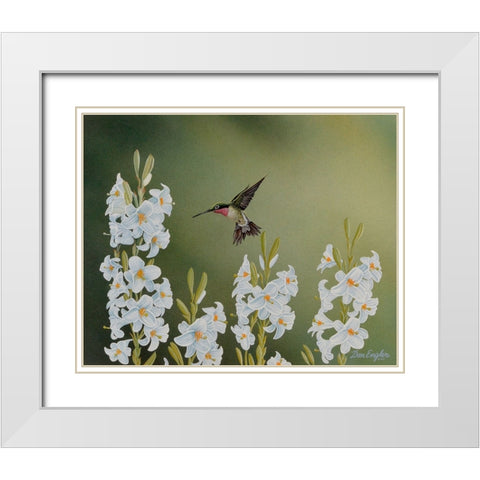 In the Garden White Modern Wood Framed Art Print with Double Matting by Engler, Don