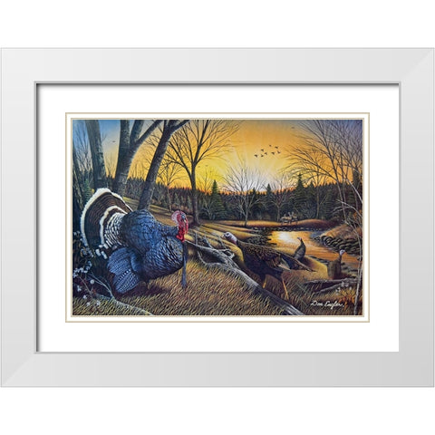 Morning Call White Modern Wood Framed Art Print with Double Matting by Engler, Don