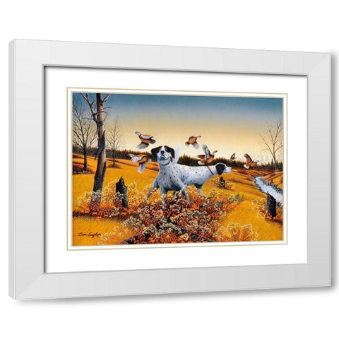 Opening Day White Modern Wood Framed Art Print with Double Matting by Engler, Don