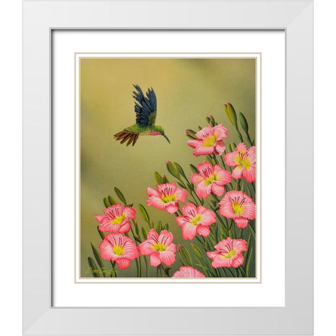 Pretty in Pink White Modern Wood Framed Art Print with Double Matting by Engler, Don