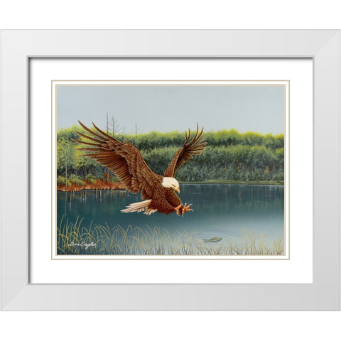 The Catch White Modern Wood Framed Art Print with Double Matting by Engler, Don