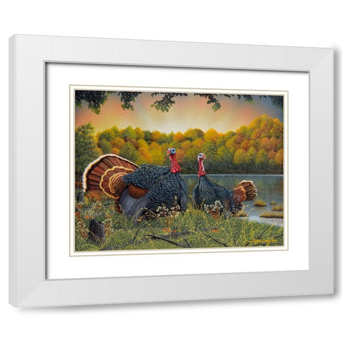 Turkey Season White Modern Wood Framed Art Print with Double Matting by Engler, Don