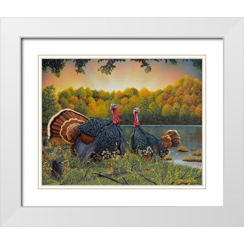 Turkey Season White Modern Wood Framed Art Print with Double Matting by Engler, Don
