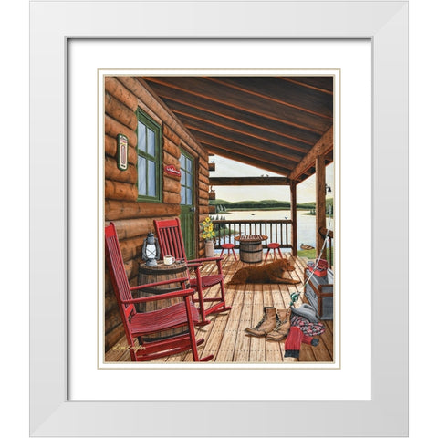 Days End White Modern Wood Framed Art Print with Double Matting by Engler, Don